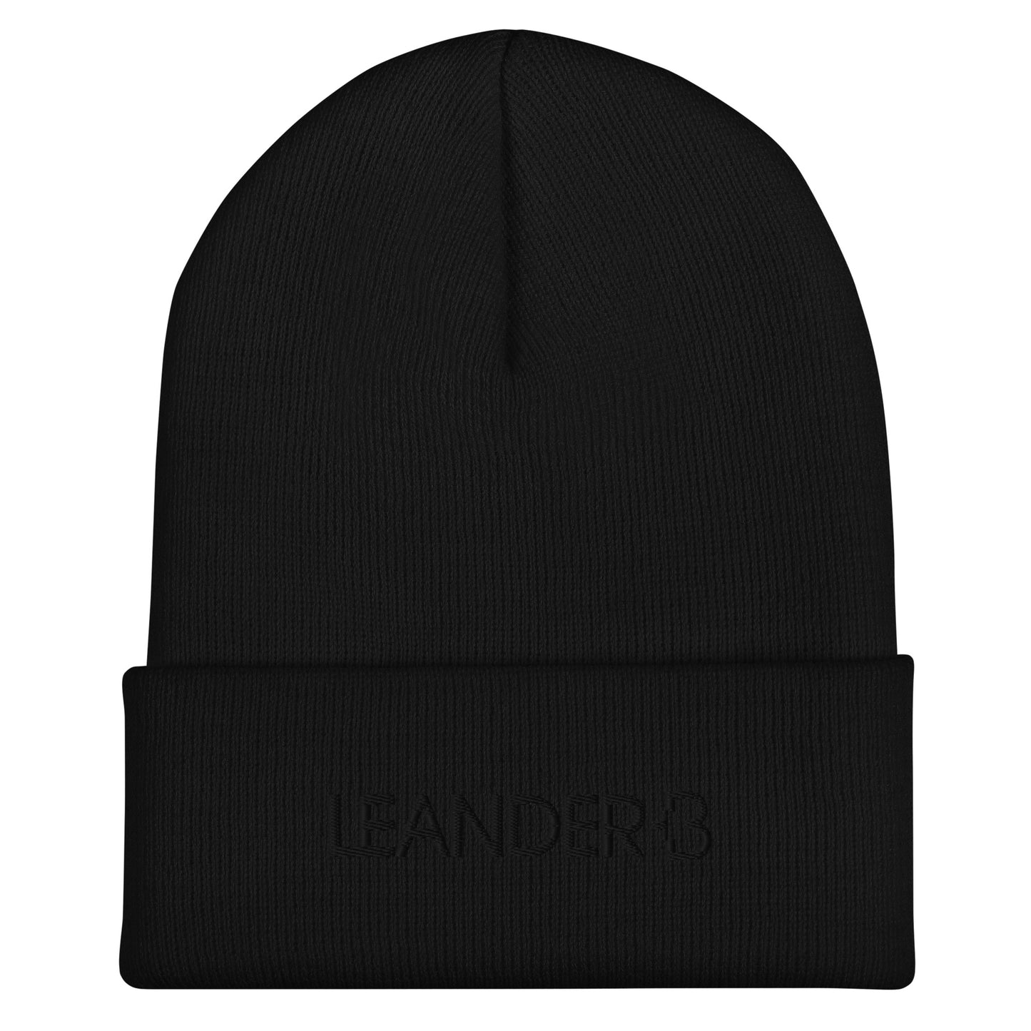 Leander +B Black Line Cuffed Beanie Black