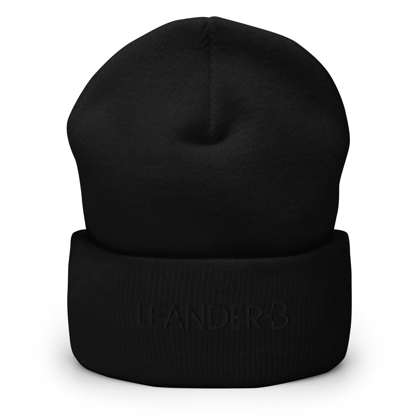 Leander +B Black Line Cuffed Beanie Black