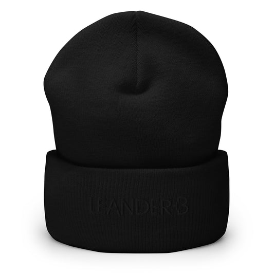 Leander +B Black Line Cuffed Beanie Black