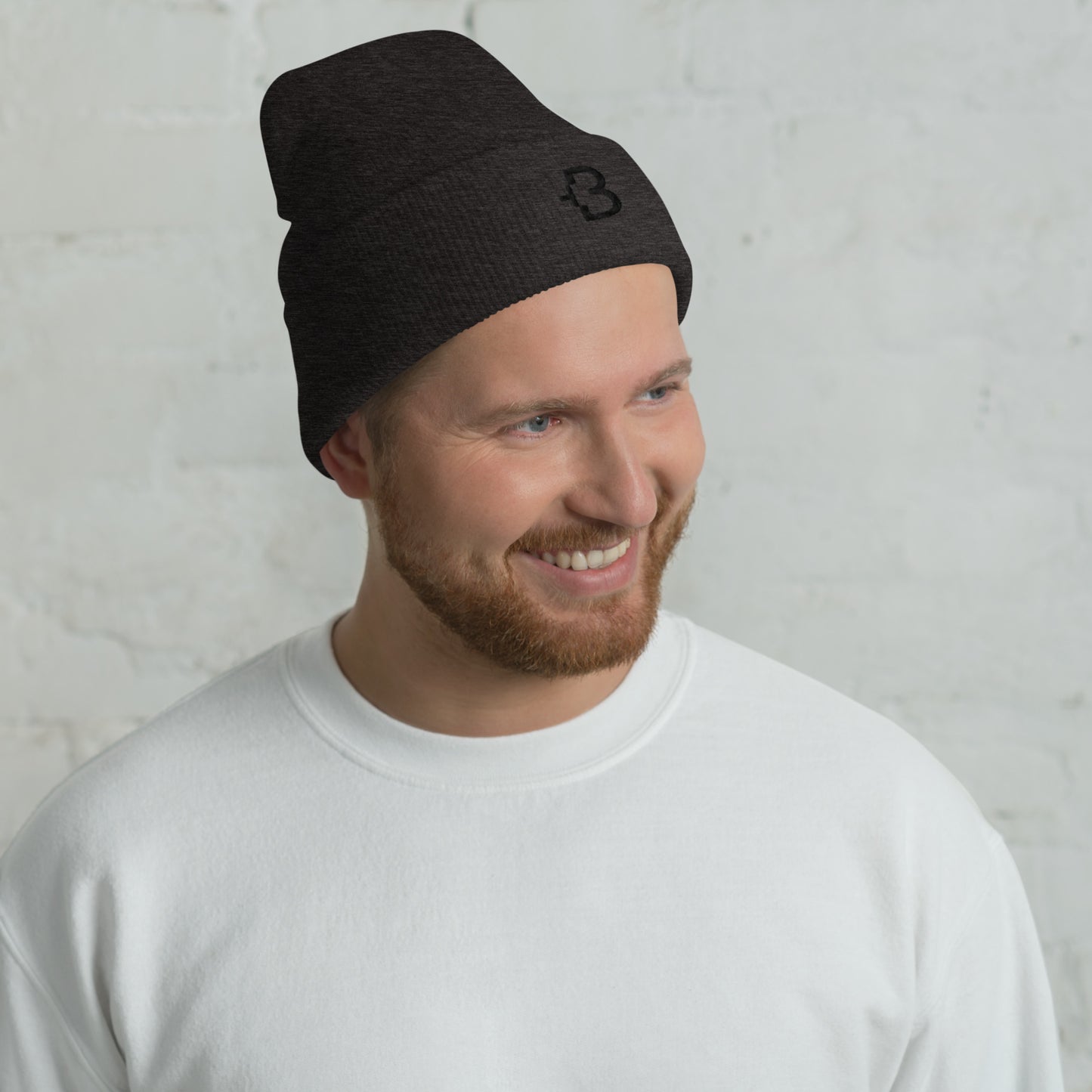 Just +B Black Line Cuffed Beanie Storm Grey