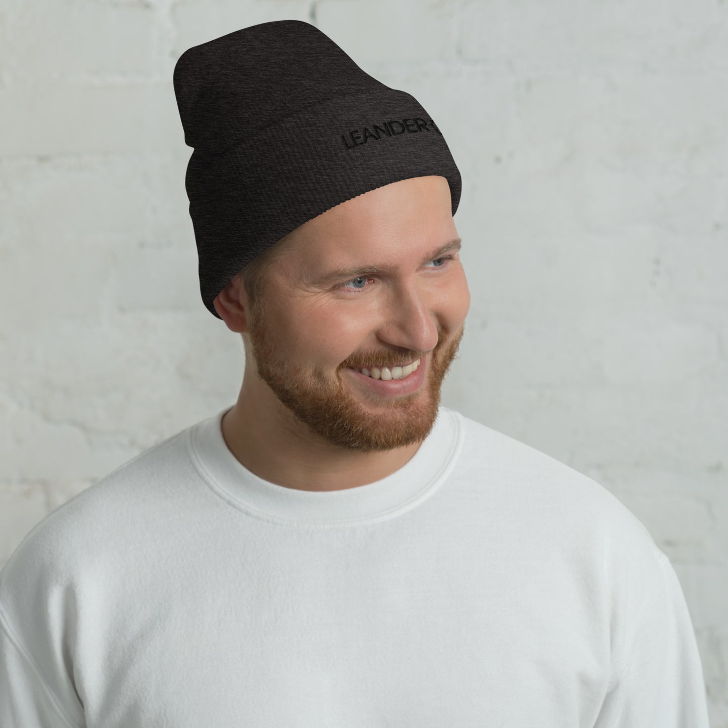 Leander +B Black Line Cuffed Beanie Storm Grey